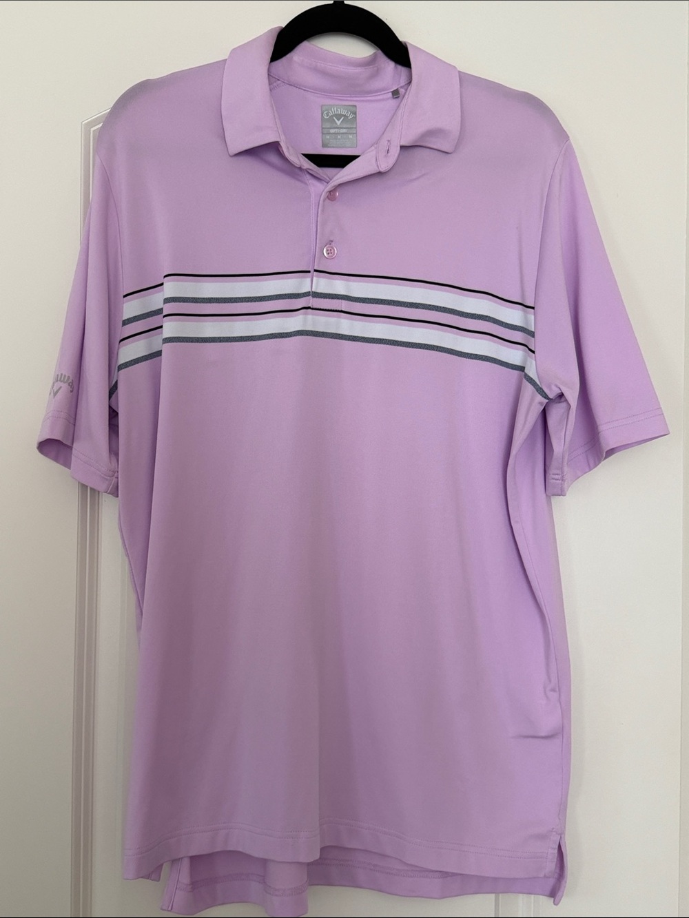 Callaway | (M) Men’s Light Purple Striped Golf Polo